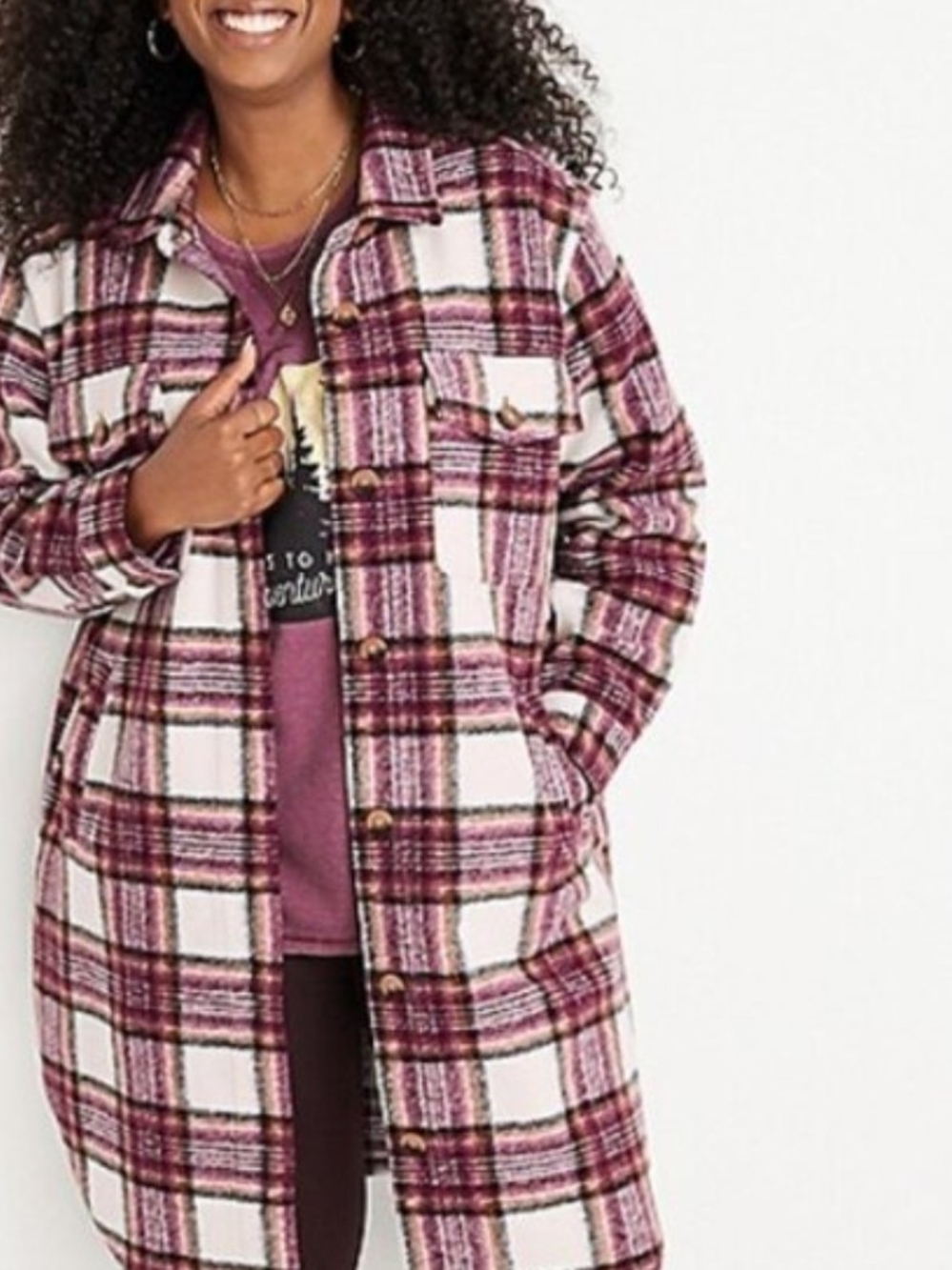 Maurices Plaid Long Shacket, SZ XXL, EUC